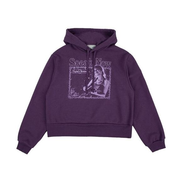 NWT Speak Now “The Story of Us” Purple Cropped Hoodie Taylor Swift Sweatshirt - Picture 1 of 7